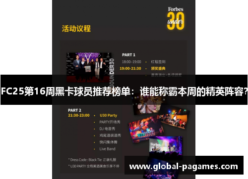 FC25第16周黑卡球员推荐榜单：谁能称霸本周的精英阵容？