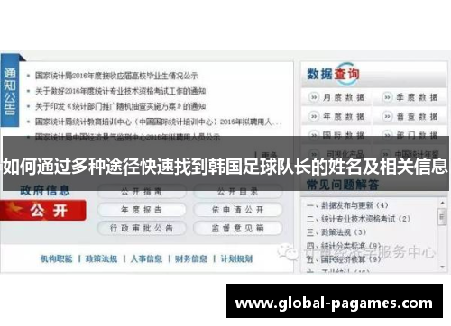 如何通过多种途径快速找到韩国足球队长的姓名及相关信息